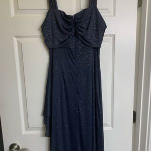 Alex Evenings dark grey sparkling king dress with side slit size 8.